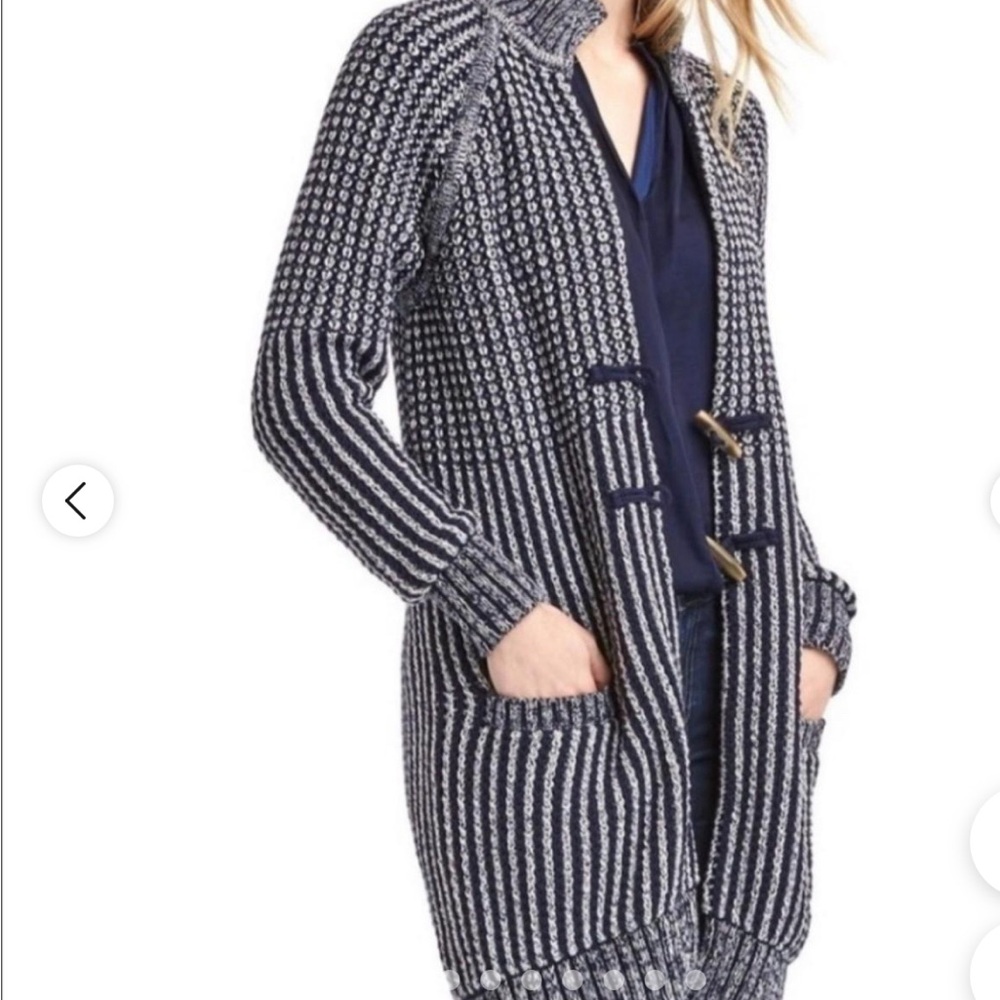 GAP Blue and White Cardigan Sweater xs
